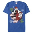 thumbnail image 1 of Men's Marvel Deadpool Santa Naughty List Holiday  Graphic Tee Royal Blue X Large, 1 of 4