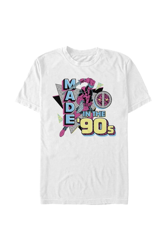 Men's Marvel: Deadpool Shape Pattern Made in the 90's  Graphic T-Shirt