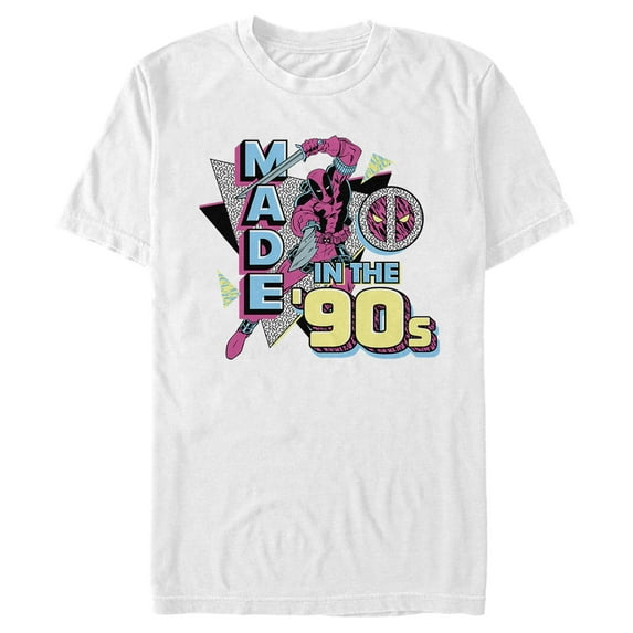 Men's Marvel: Deadpool Shape Pattern Made in the 90's Graphic T-Shirt