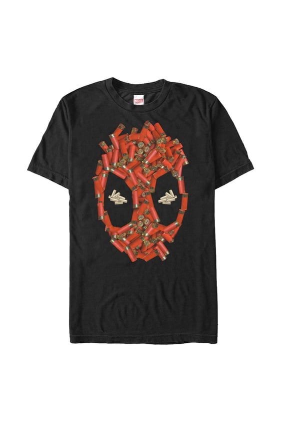 Men's Marvel Deadpool Shell Cases Face Graphic Tee Black X Large