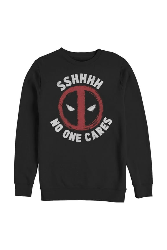 Men's Marvel: Deadpool Shh… No One Cares Logo Sweatshirt