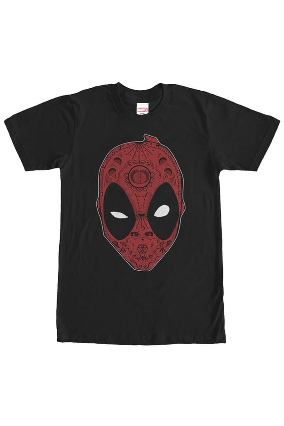 Men's Marvel Deadpool Sugar Skull Graphic Tee Black 2X Large