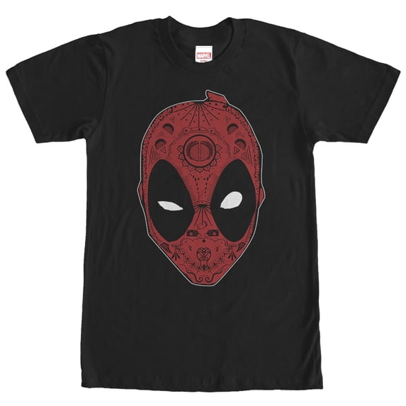 Men's Marvel Deadpool Sugar Skull Graphic Tee Black Medium