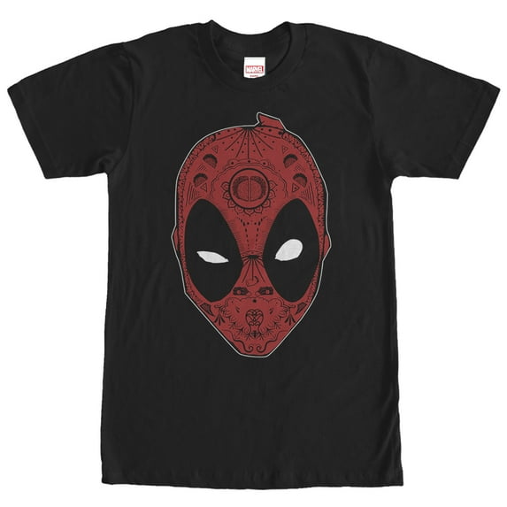 Men's Marvel Deadpool Sugar Skull Graphic Tee Black Small