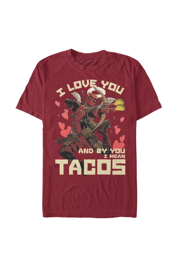 Men's Marvel Deadpool Taco Cupid Graphic Tee Cardinal 3X Large