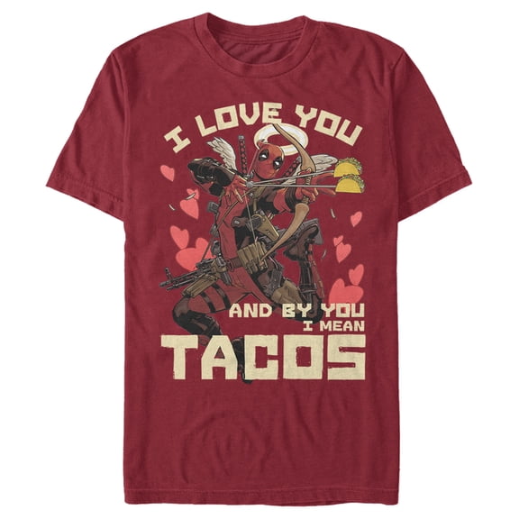 Men's Marvel Deadpool Taco Cupid Graphic Tee Cardinal 3X Large