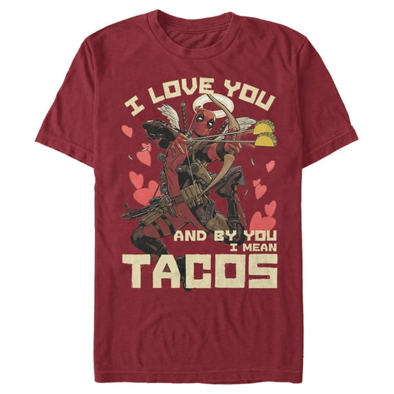 Men's Marvel Deadpool Taco Cupid Graphic Tee Cardinal X Large
