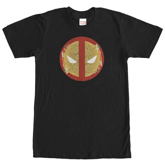 Men's Marvel Deadpool Taco Icon  Graphic Tee Black X Large