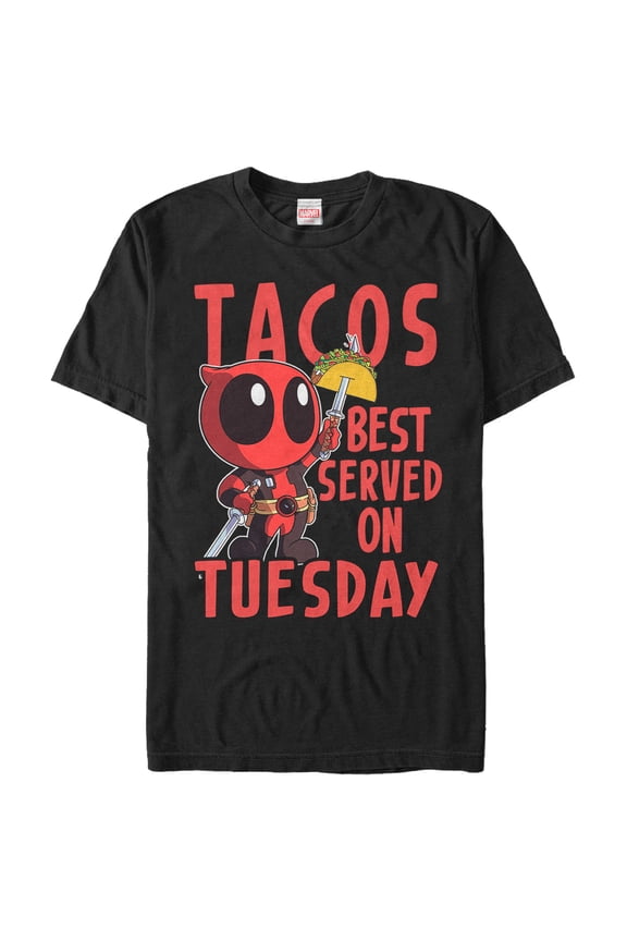 Men's Marvel Deadpool Taco Tuesday Graphic Tee Black 4X Large