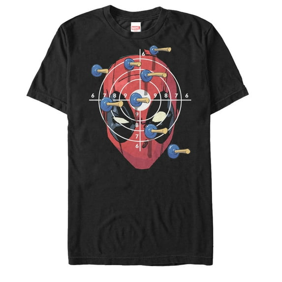 Men's Marvel Deadpool Target Practice Graphic Tee Black Large