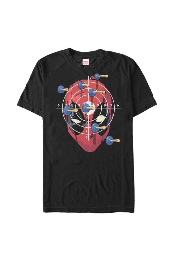 Men's Marvel Deadpool Target Practice  Graphic Tee Black Medium