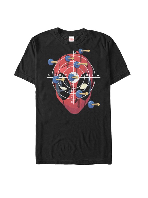 Men's Marvel Deadpool Target Practice Graphic Tee Black Small