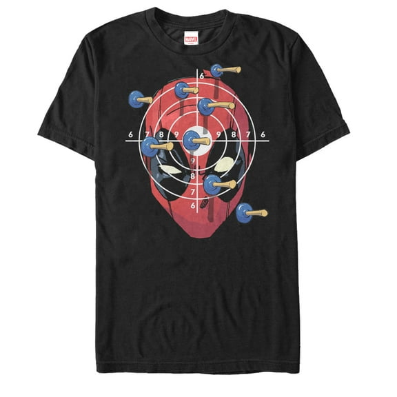 Men's Marvel Deadpool Target Practice  Graphic Tee Black X Large