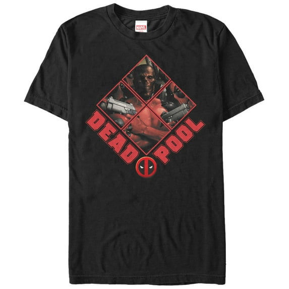 Men's Marvel Deadpool Unmasked Graphic Tee Black Large
