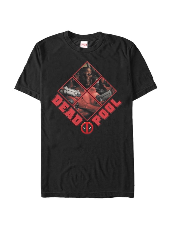 Men's Marvel Deadpool Unmasked Graphic Tee Black Small