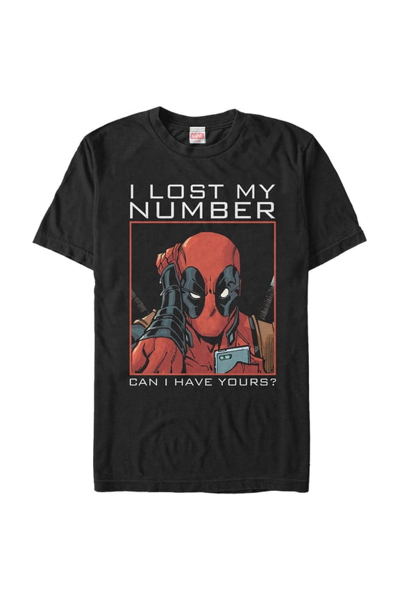 Men's Marvel Deadpool Wants Your Number Graphic Tee Black 3X Large