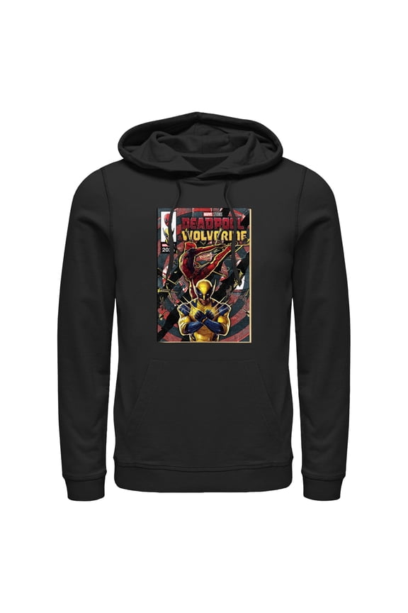 Men's Marvel: Deadpool & Wolverine Action Poster  Pull Over Hoodie