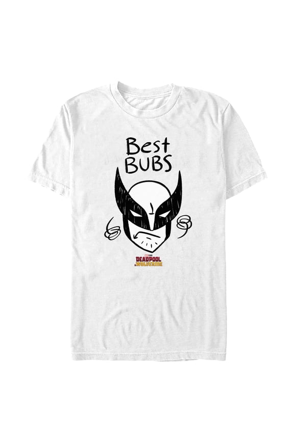 Men's Marvel: Deadpool & Wolverine Best Bubs Sketch Portrait Graphic T-Shirt