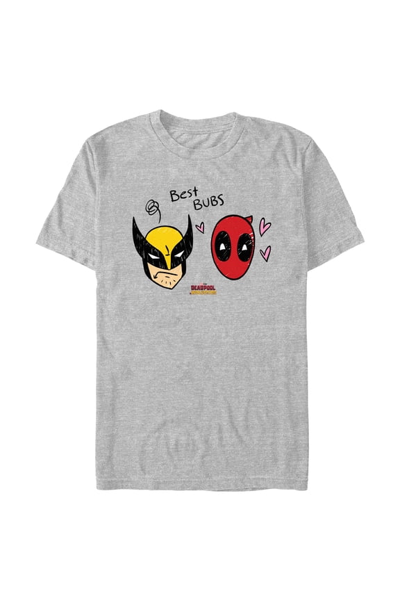 Men's Marvel: Deadpool & Wolverine Best Bubs Sketch Portraits Graphic T-Shirt