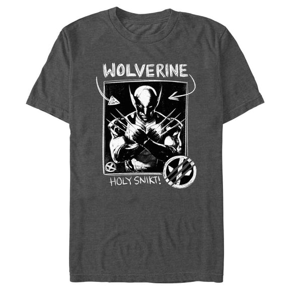 Men's Marvel: Deadpool & Wolverine Black and White Holy Snikt  Graphic T-Shirt