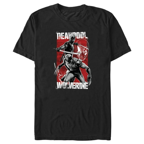 Men's Marvel: Deadpool & Wolverine Grayscale Poses Graphic T-Shirt