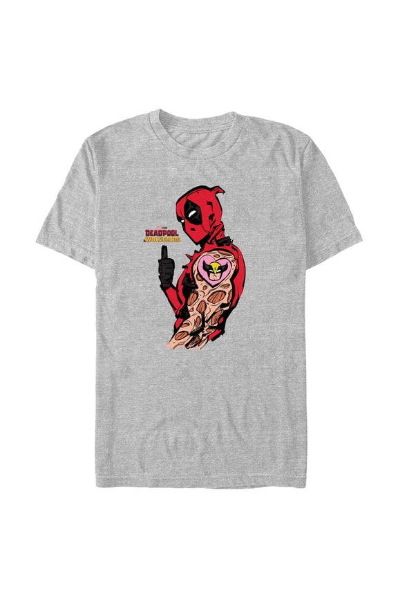 Men's Marvel: Deadpool & Wolverine Heart Tattoo Graphic T-Shirt
