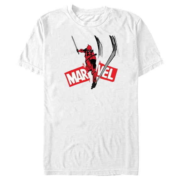 Men's Marvel: Deadpool & Wolverine Logo Slice Graphic T-Shirt