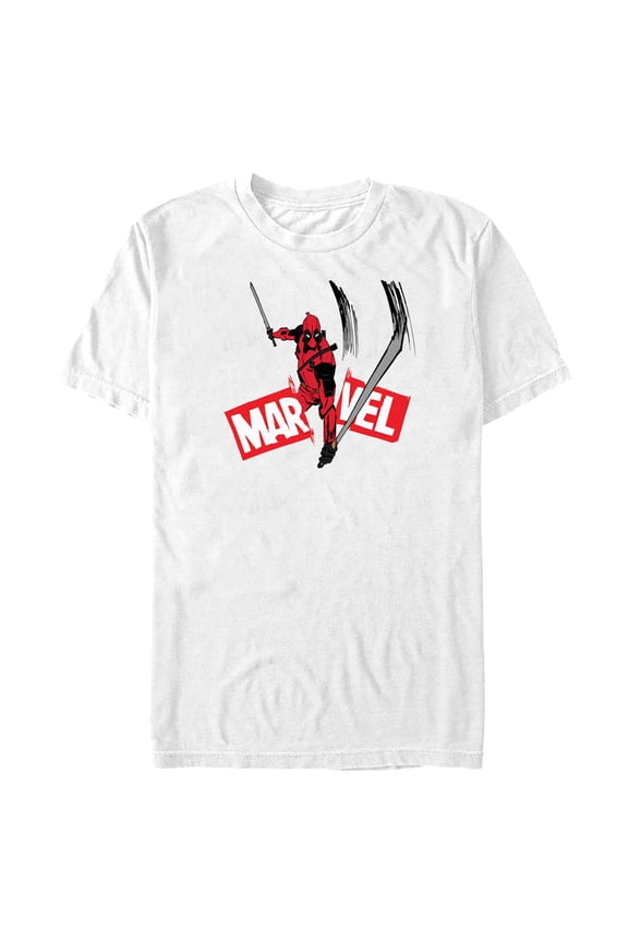 Men's Marvel: Deadpool & Wolverine Logo Slice Graphic T-Shirt