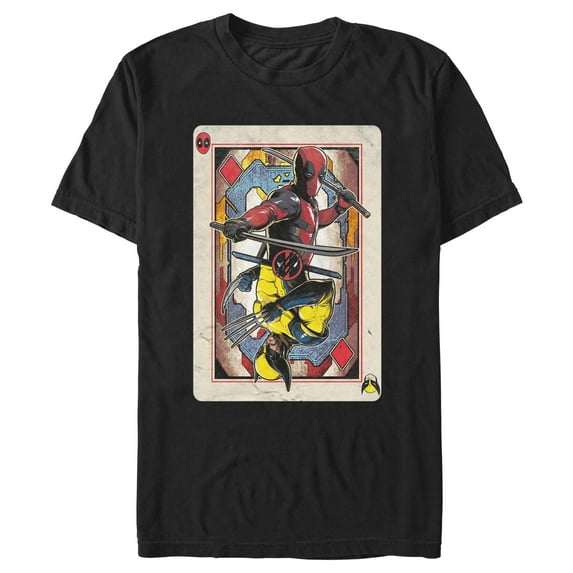 Men's Marvel: Deadpool & Wolverine Playing Card Graphic T-Shirt