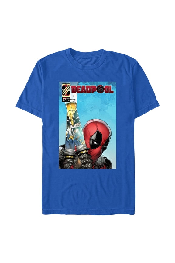 Men's Marvel: Deadpool & Wolverine Reflection in Swords Poster Graphic T-Shirt