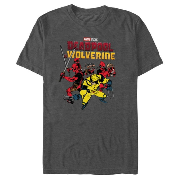 Men's Marvel: Deadpool & Wolverine Team in Action Graphic T-Shirt