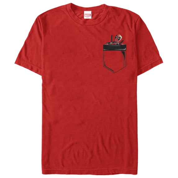 Men's Marvel Deadpool in Your Pocket Graphic Tee Red Large