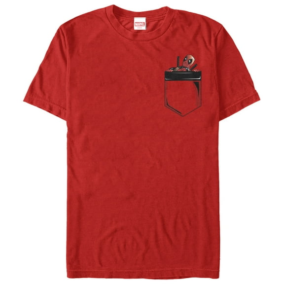 Men's Marvel Deadpool in Your Pocket  Graphic Tee Red X Large