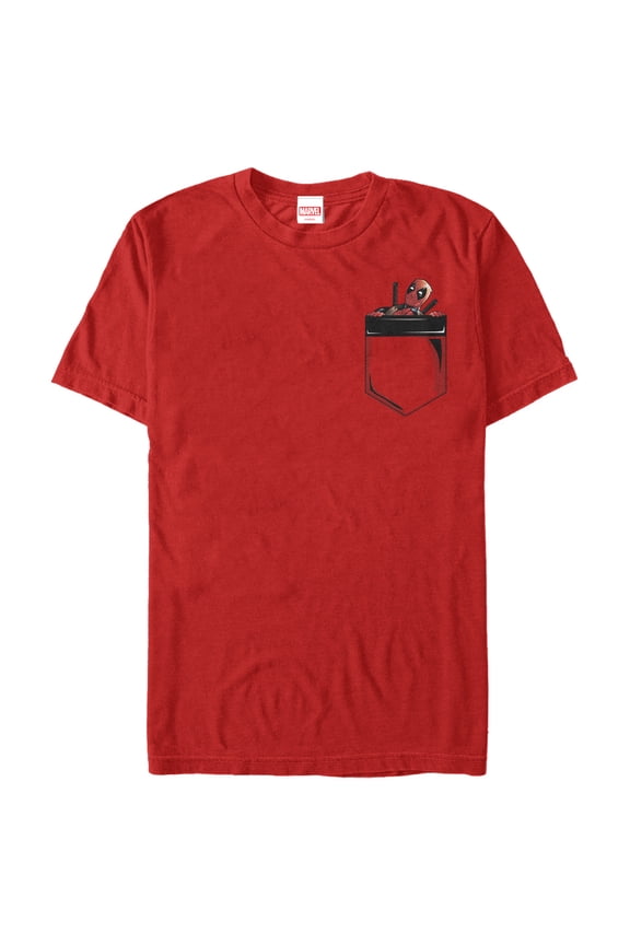 Men's Marvel Deadpool in Your Pocket Graphic Tee Red X Large