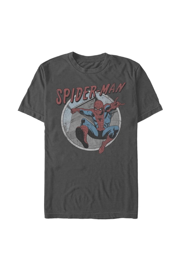 Men's Marvel Distressed Spider-Man Circle Graphic T-Shirt