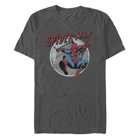 Men's Marvel Distressed Spider-Man Circle Graphic T-Shirt