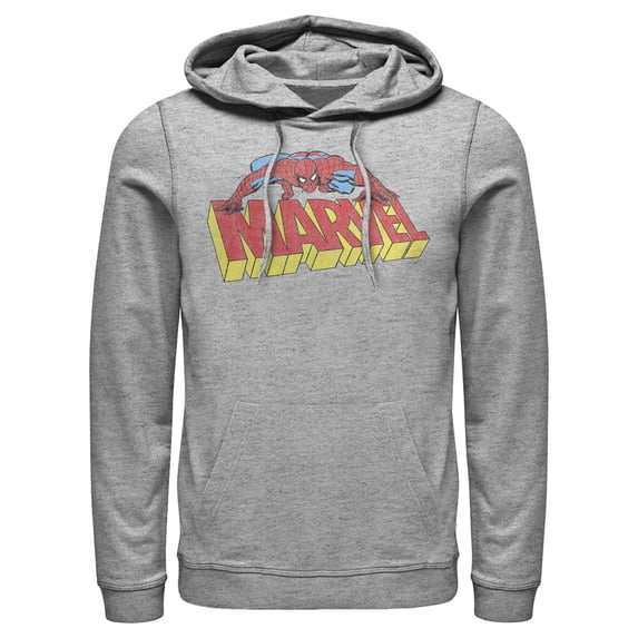 Men's Marvel Distressed Spider-Man Comics Logo Pull Over Hoodie
