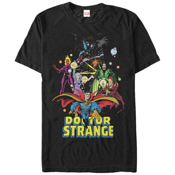 Men's Marvel Doctor Strange Classic Comic Scene Graphic Tee Black 3X Large