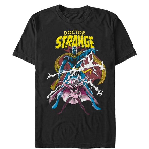 Men's Marvel Doctor Strange Double Lightning  Graphic Tee Black 4X Large
