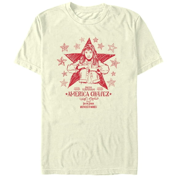 Men's Marvel Doctor Strange in the Multiverse of Madness America Sketch  Graphic Tee Beige 2X Large