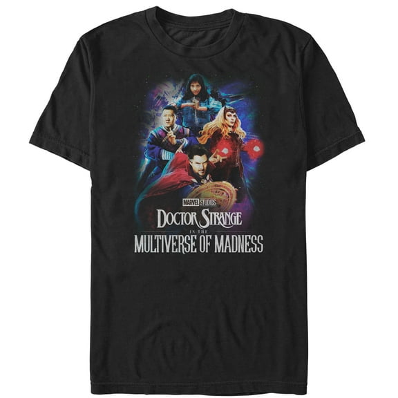 Men's Marvel Doctor Strange in the Multiverse of Madness Distressed Group Shot  Graphic Tee Black 2X Large