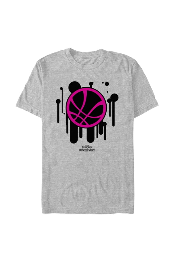Men's Marvel Doctor Strange in the Multiverse of Madness Drip Logo Graphic Tee Athletic Heather Large