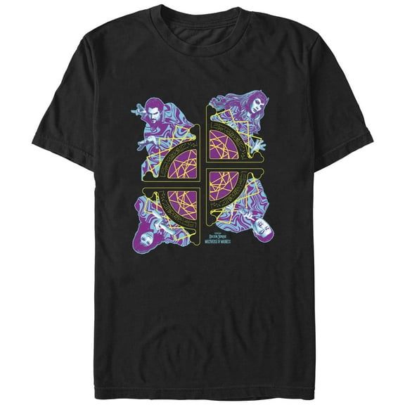 Men's Marvel Doctor Strange in the Multiverse of Madness Fractured Group Shot Graphic Tee Black 2X Large