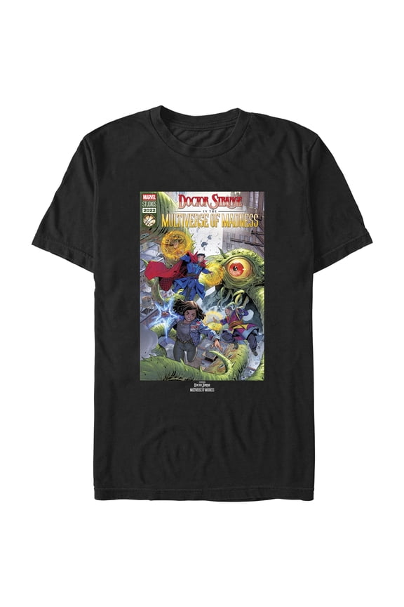 Men's Marvel Doctor Strange in the Multiverse of Madness Modern Comic Cover Graphic Tee Black Small