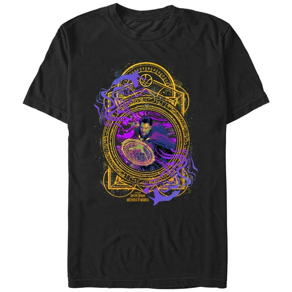 Men's Marvel Doctor Strange in the Multiverse of Madness Neon Magic  Graphic Tee Black 2X Large