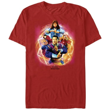 Men's Marvel Doctor Strange in the Multiverse of Madness Powerful Heroes  Graphic Tee Red 2X Large