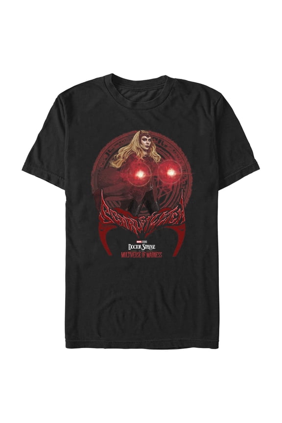 Men's Marvel Doctor Strange in the Multiverse of Madness Powerful Wanda  Graphic Tee Black 3X Large