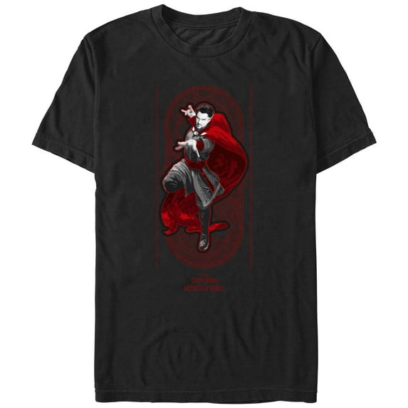Men's Marvel Doctor Strange in the Multiverse of Madness Red Strange Graphic Tee Black Large