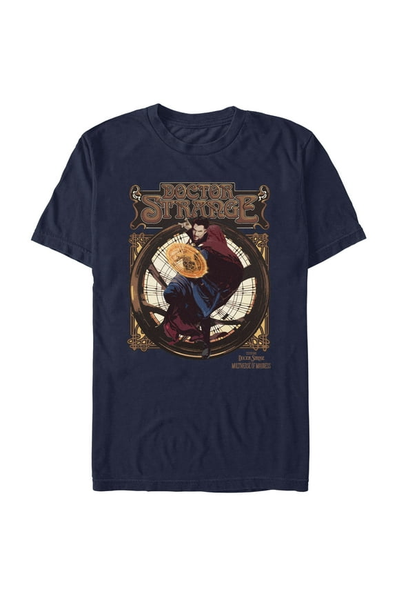 Men's Marvel Doctor Strange in the Multiverse of Madness Retro Strange Graphic Tee Navy Blue Medium