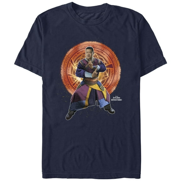 Men's Marvel Doctor Strange in the Multiverse of Madness Wong in Action  Graphic Tee Navy Blue Large